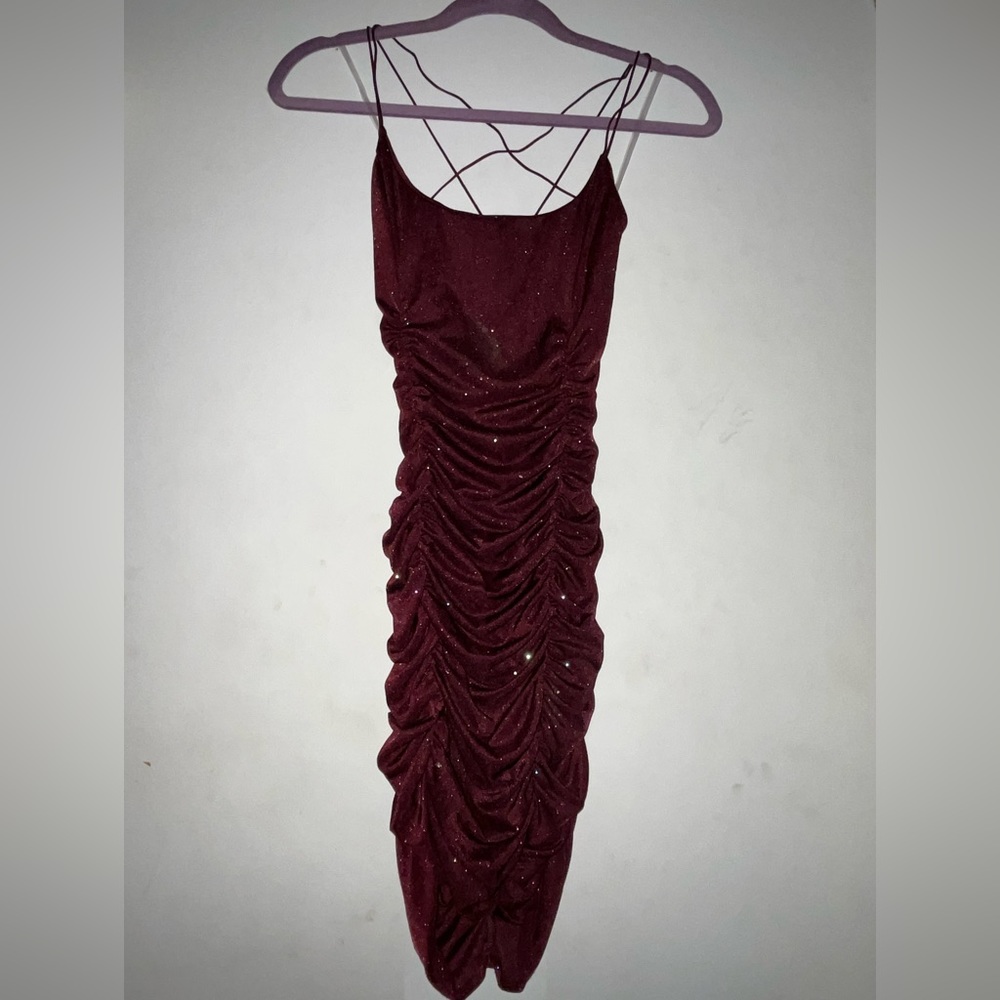 Windsor Ruched Glitter Dress